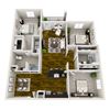 Three Bedroom Two Bathroom Floor Plan